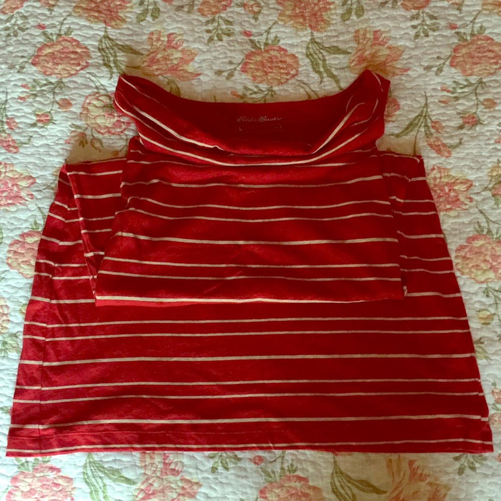 Eddie Bauer red stripe boat neck  summer dress